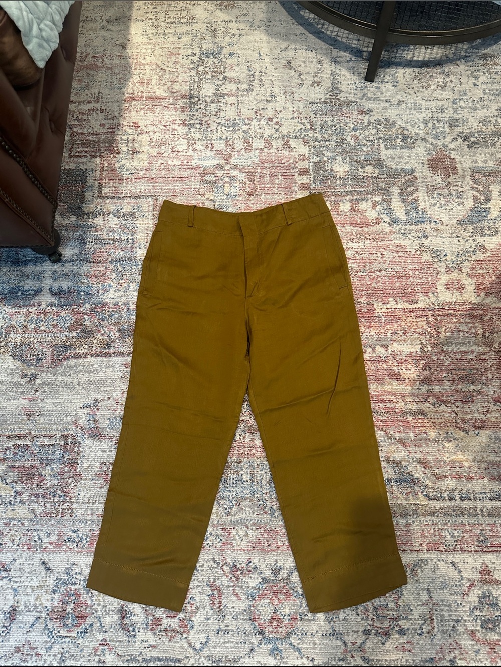 Zara Satin Effect Slouchy Straight Leg Pants-M